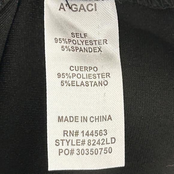 AGACI Dress Womens M Black Long Sleeve Cutout Knee Length Rhinestone Back Belt - Picture 5 of 10